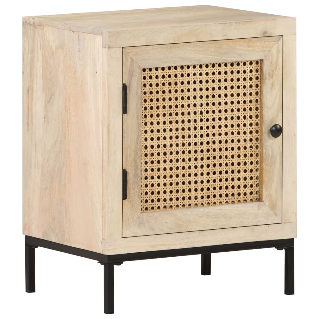 Bedside Cabinet 40x30x50 cm Solid Mango Wood and Natural Cane- Bedside Tables - HomeShopIreland - Home Shop Ireland - Bedside Tables - Bedside Cabinet 40x30x50 cm Solid Mango Wood and Natural Cane