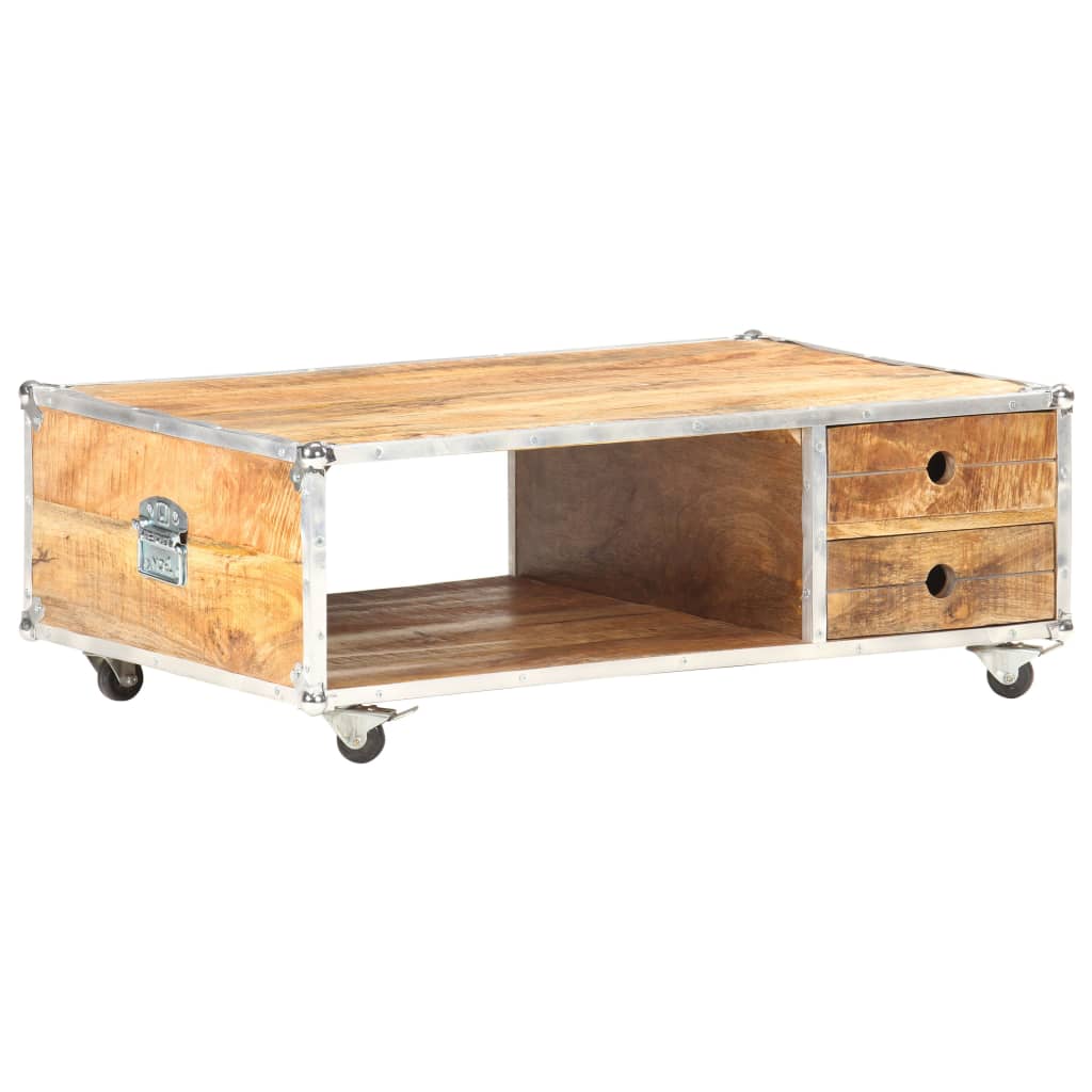Coffee Table 89x59x33 cm Solid Rough Mango Wood- Coffee Tables - HomeShopIreland - Home Shop Ireland - Coffee Tables - Coffee Table 89x59x33 cm Solid Rough Mango Wood
