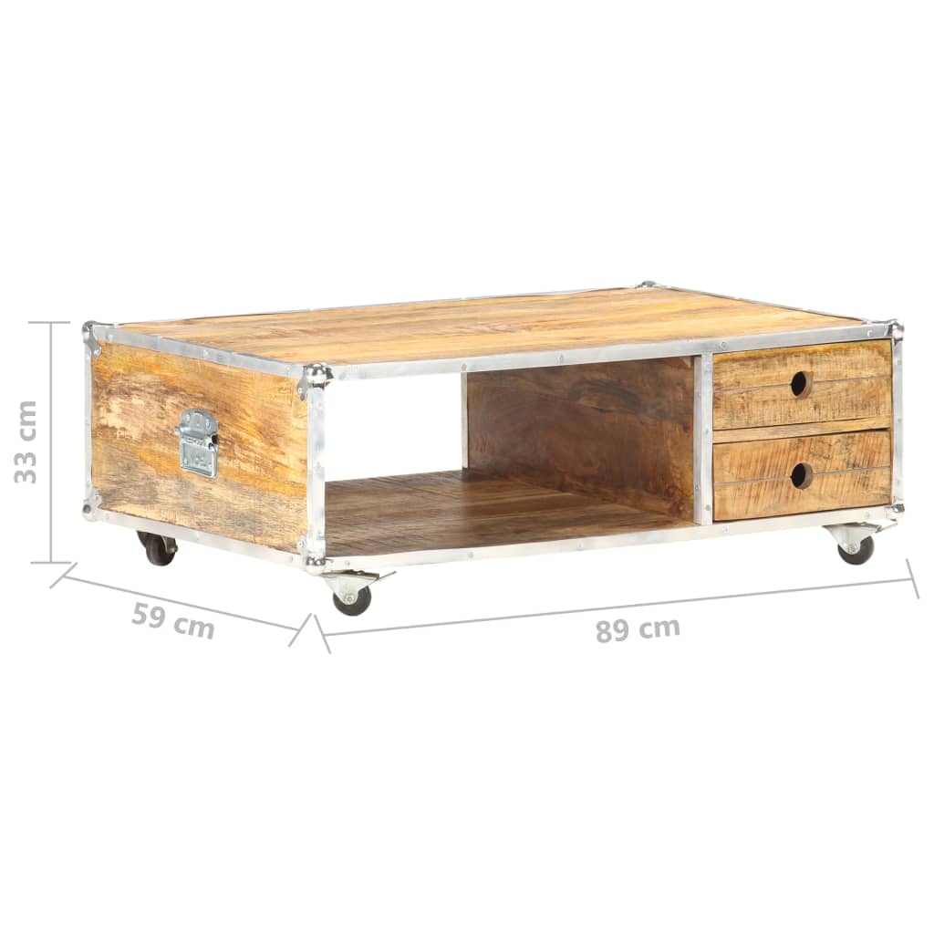 Coffee Table 89x59x33 cm Solid Rough Mango Wood- Coffee Tables - HomeShopIreland - Home Shop Ireland - Coffee Tables - Coffee Table 89x59x33 cm Solid Rough Mango Wood