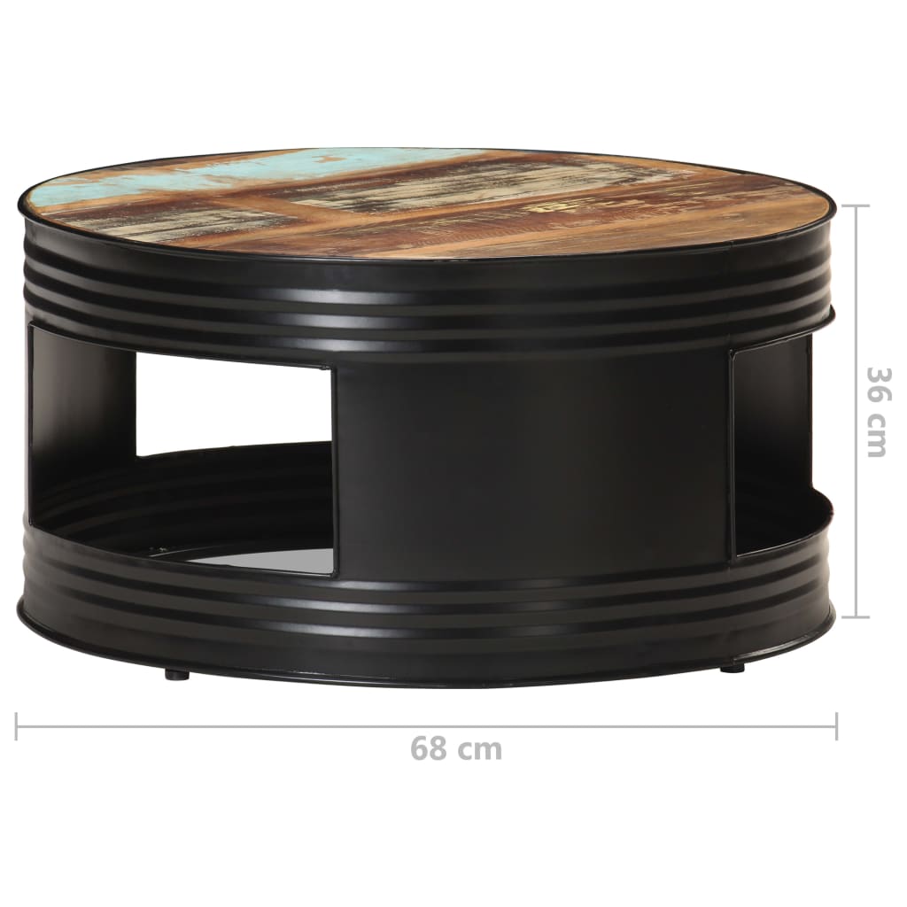 Coffee Table Black 68x68x36 cm Solid Reclaimed Wood- Coffee Tables - HomeShopIreland - Home Shop Ireland - Coffee Tables - Coffee Table Black 68x68x36 cm Solid Reclaimed Wood