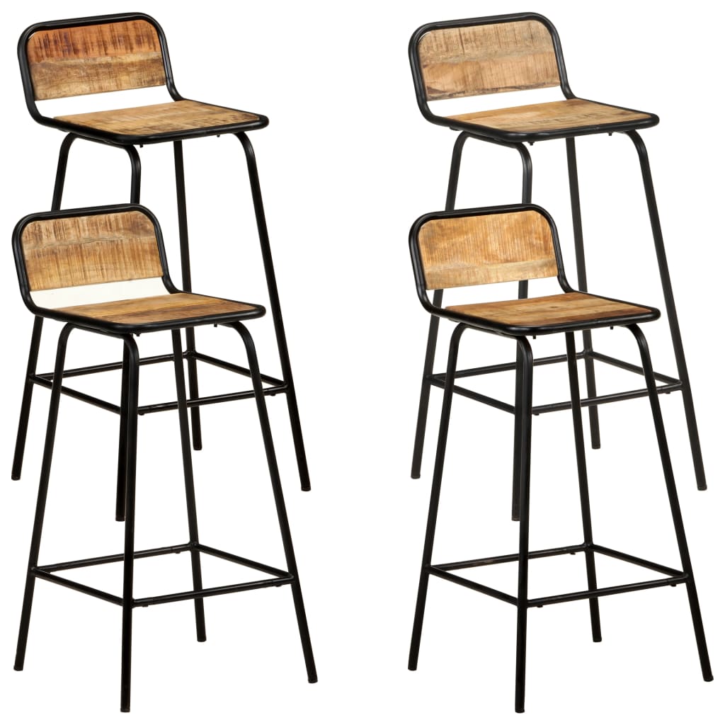 Bar Chairs 4 pcs Solid Mango Wood- Table & Bar Stools - HomeShopIreland - Home Shop Ireland - Table & Bar Stools - Bar Chairs 4 pcs Solid Mango Wood
