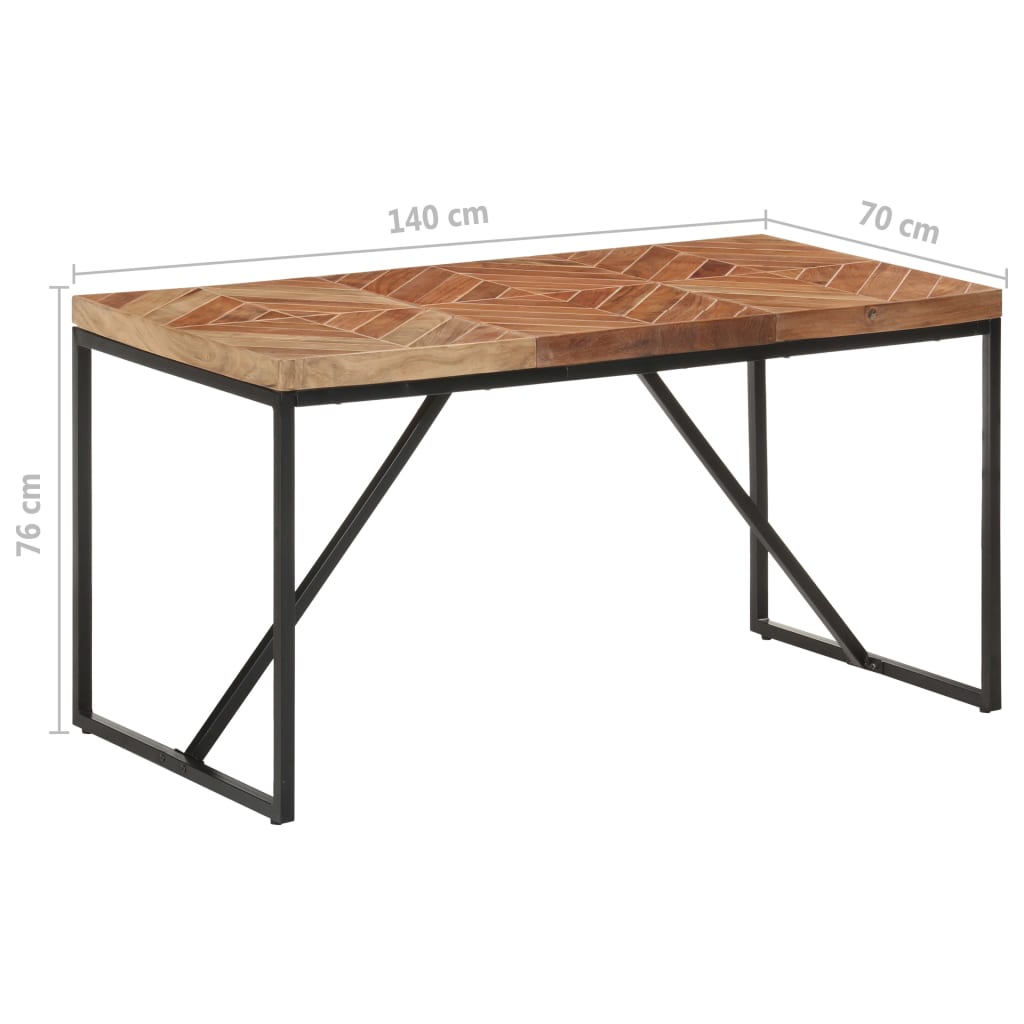 Dining Table 140x70x76 cm Solid Acacia and Mango Wood- Kitchen & Dining Room Tables - HomeShopIreland - Home Shop Ireland - Kitchen & Dining Room Tables - Dining Table 140x70x76 cm Solid Acacia and Mango Wood