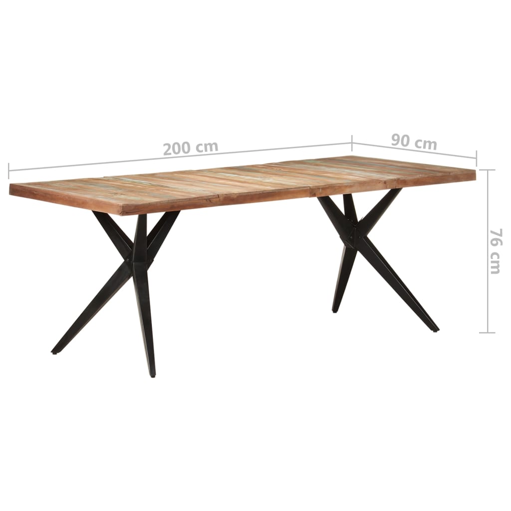 Dining Table 200x90x76 cm Solid Reclaimed Wood- Kitchen & Dining Room Tables - HomeShopIreland - Home Shop Ireland - Kitchen & Dining Room Tables - Dining Table 200x90x76 cm Solid Reclaimed Wood