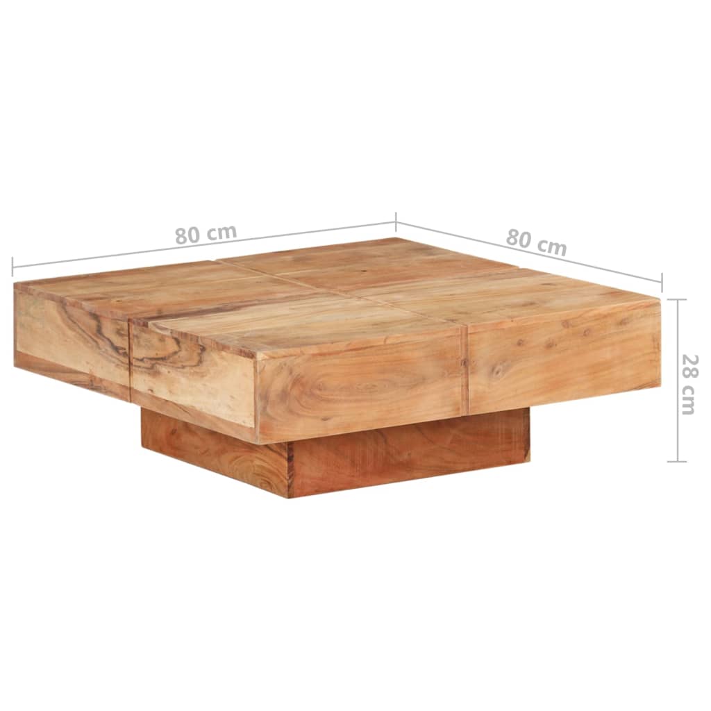 Coffee Table 80x80x28 cm Solid Acacia Wood- Coffee Tables - HomeShopIreland - Home Shop Ireland - Coffee Tables - Coffee Table 80x80x28 cm Solid Acacia Wood