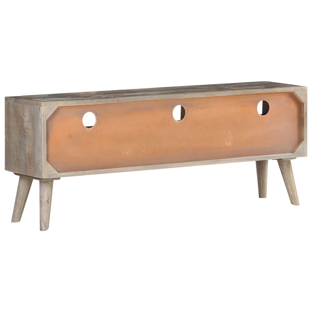 TV Cabinet Grey 130x35x51 cm Solid Rough Mango Wood- Entertainment Centres & TV Stands - HomeShopIreland - Home Shop Ireland - Entertainment Centres & TV Stands - TV Cabinet Grey 130x35x51 cm Solid Rough Mango Wood
