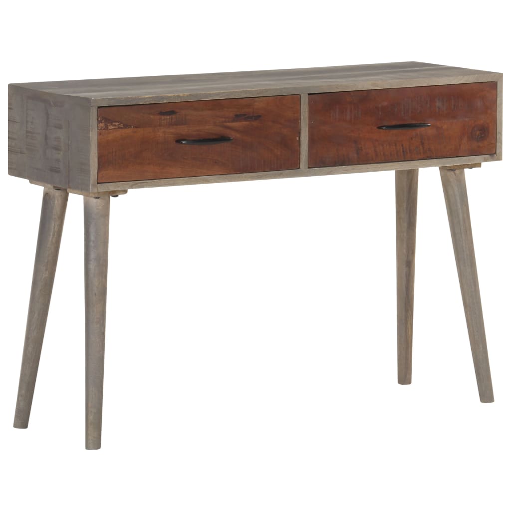 Console Table Grey 110x35x75 cm Solid Rough Mango Wood- End Tables - HomeShopIreland - Home Shop Ireland - End Tables - Console Table Grey 110x35x75 cm Solid Rough Mango Wood