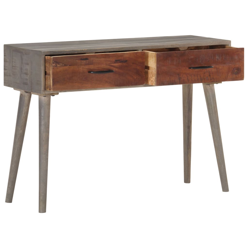 Console Table Grey 110x35x75 cm Solid Rough Mango Wood- End Tables - HomeShopIreland - Home Shop Ireland - End Tables - Console Table Grey 110x35x75 cm Solid Rough Mango Wood