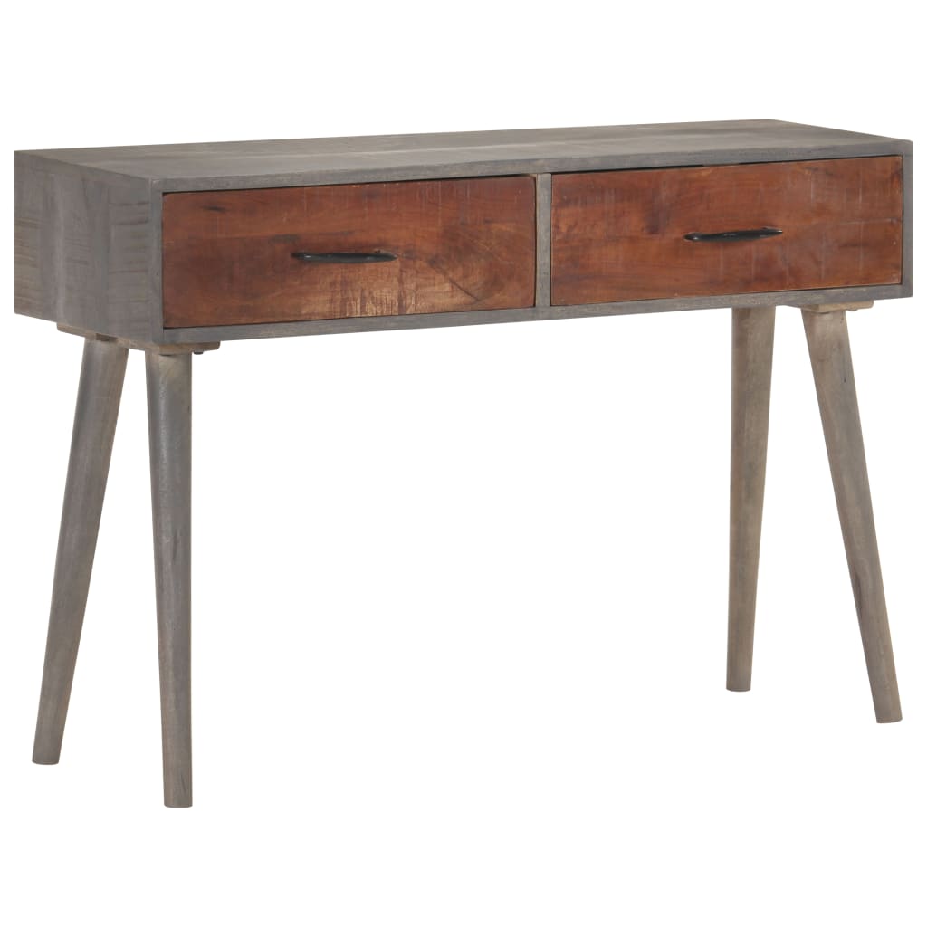 Console Table Grey 110x35x75 cm Solid Rough Mango Wood- End Tables - HomeShopIreland - Home Shop Ireland - End Tables - Console Table Grey 110x35x75 cm Solid Rough Mango Wood
