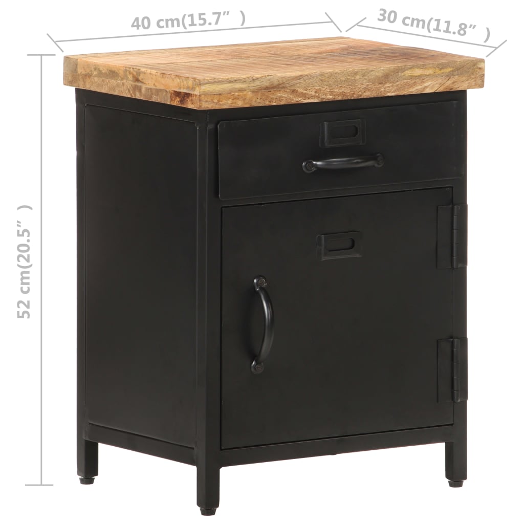 Bedside Cabinet 40x30x52 cm Rough Mango Wood- Bedside Tables - HomeShopIreland - Home Shop Ireland - Bedside Tables - Bedside Cabinet 40x30x52 cm Rough Mango Wood