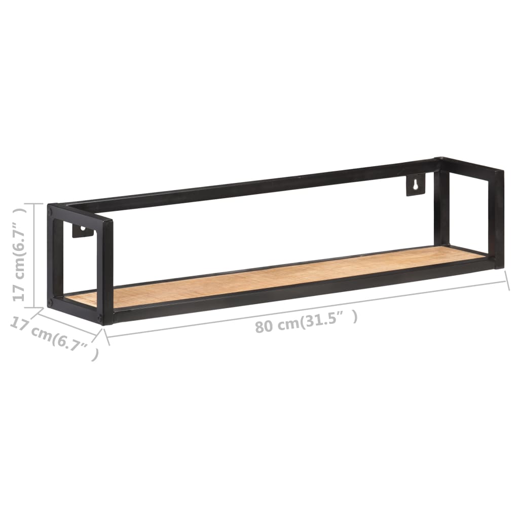 Wall Shelves 2 pcs 80 cm Rough Mango Wood- Wall Shelves & Ledges - HomeShopIreland - Home Shop Ireland - Wall Shelves & Ledges - Wall Shelves 2 pcs 80 cm Rough Mango Wood