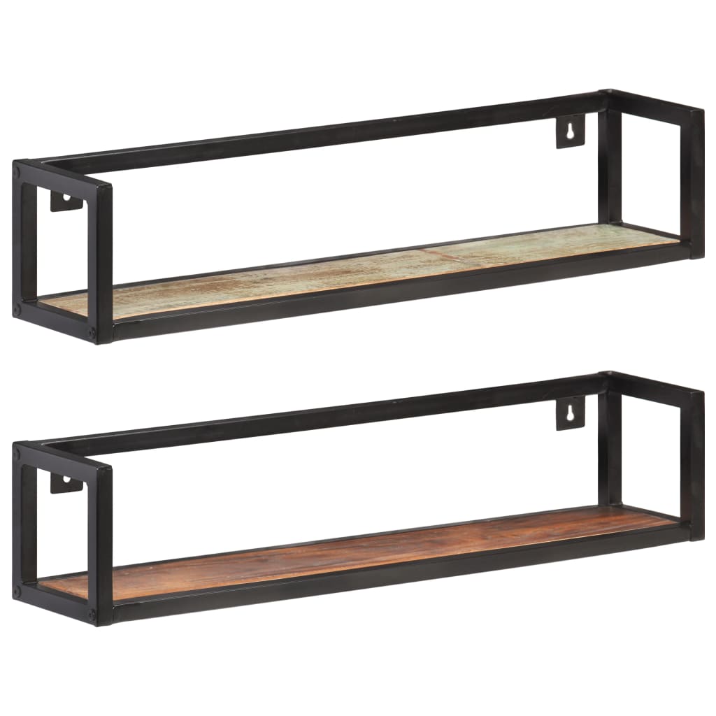 Wall Shelves 2 pcs 80 cm Solid Reclaimed Wood- Wall Shelves & Ledges - HomeShopIreland - Home Shop Ireland - Wall Shelves & Ledges - Wall Shelves 2 pcs 80 cm Solid Reclaimed Wood