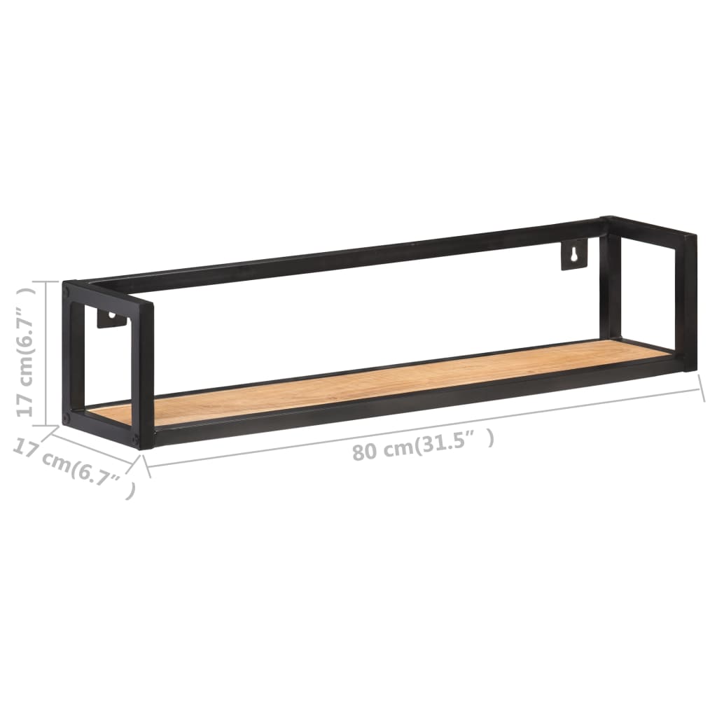 Wall Shelves 2 pcs 80 cm Solid Acacia Wood- Wall Shelves & Ledges - HomeShopIreland - Home Shop Ireland - Wall Shelves & Ledges - Wall Shelves 2 pcs 80 cm Solid Acacia Wood