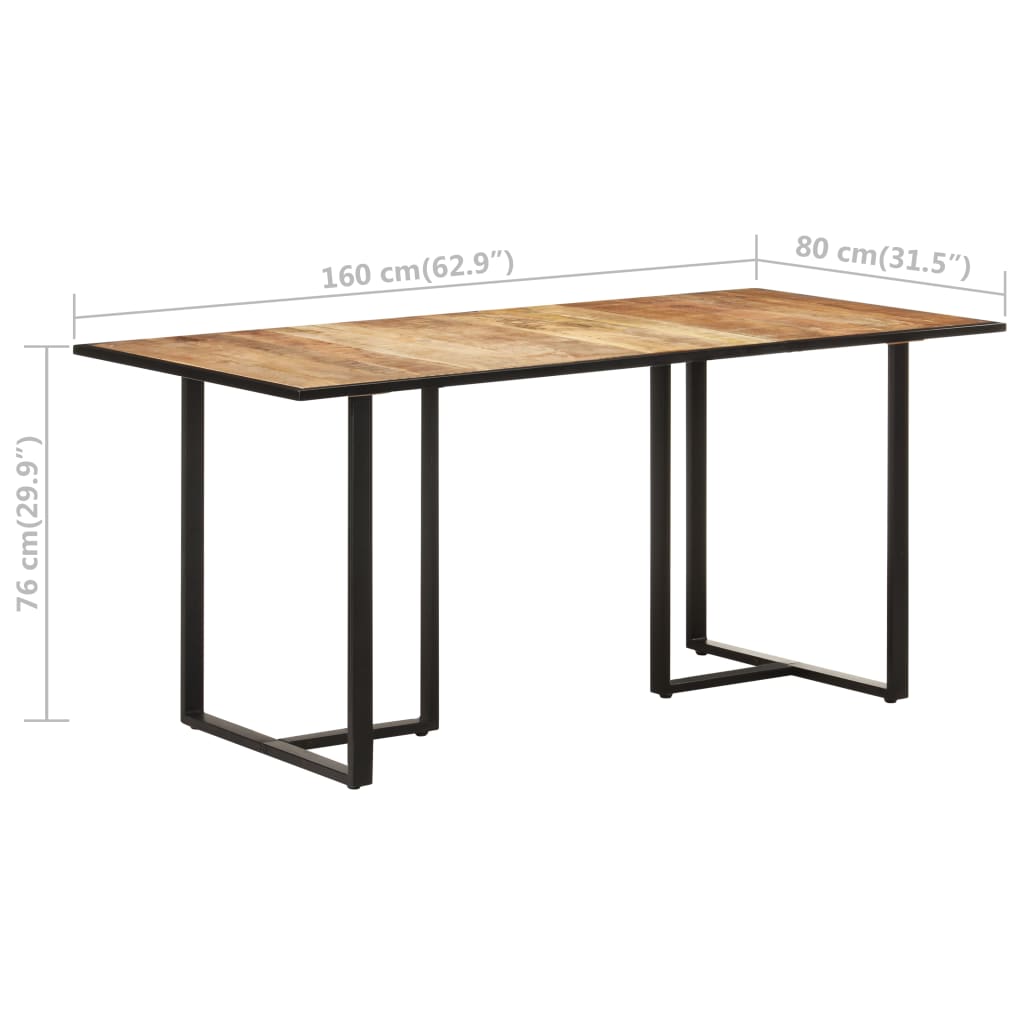 Dining Table 160 cm Rough Mango Wood- Kitchen & Dining Room Tables - HomeShopIreland - Home Shop Ireland - Kitchen & Dining Room Tables - Dining Table 160 cm Rough Mango Wood