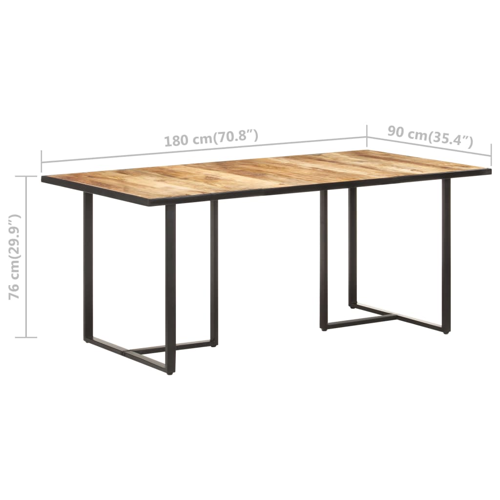 Dining Table 180 cm Rough Mango Wood- Kitchen & Dining Room Tables - HomeShopIreland - Home Shop Ireland - Kitchen & Dining Room Tables - Dining Table 180 cm Rough Mango Wood