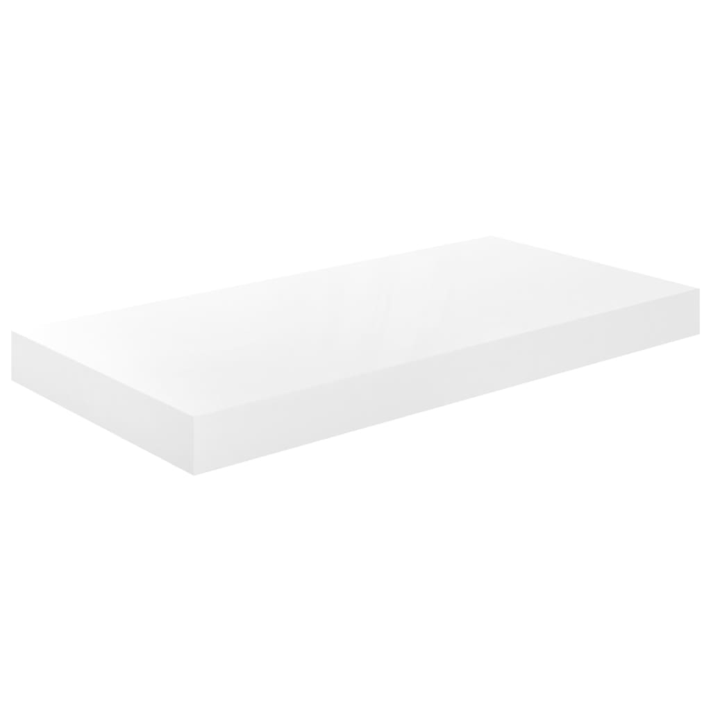 Floating Wall Shelves 2 pcs High Gloss White 50x23x3.8 cm MDF- Wall Shelves & Ledges - HomeShopIreland - Home Shop Ireland - Wall Shelves & Ledges - Floating Wall Shelves 2 pcs High Gloss White 50x23x3.8 cm MDF