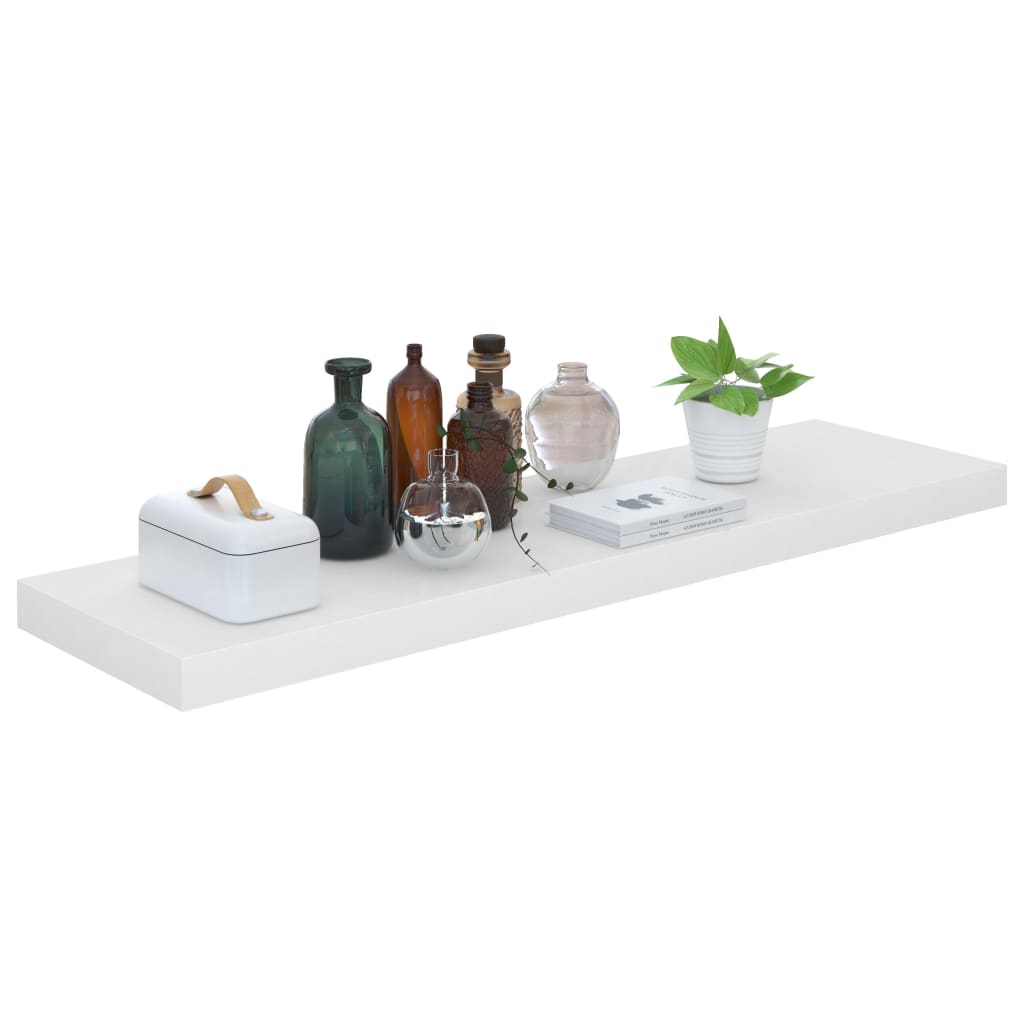 Floating Wall Shelf High Gloss White 90x23.5x3.8 cm MDF- Wall Shelves & Ledges - HomeShopIreland - Home Shop Ireland - Wall Shelves & Ledges - Floating Wall Shelf High Gloss White 90x23.5x3.8 cm MDF