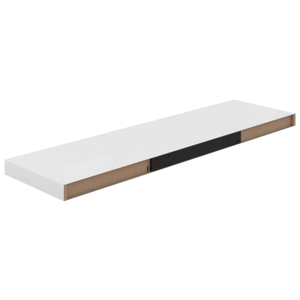 Floating Wall Shelf High Gloss White 90x23.5x3.8 cm MDF- Wall Shelves & Ledges - HomeShopIreland - Home Shop Ireland - Wall Shelves & Ledges - Floating Wall Shelf High Gloss White 90x23.5x3.8 cm MDF