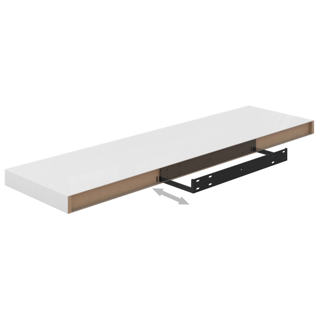 Floating Wall Shelf High Gloss White 90x23.5x3.8 cm MDF- Wall Shelves & Ledges - HomeShopIreland - Home Shop Ireland - Wall Shelves & Ledges - Floating Wall Shelf High Gloss White 90x23.5x3.8 cm MDF