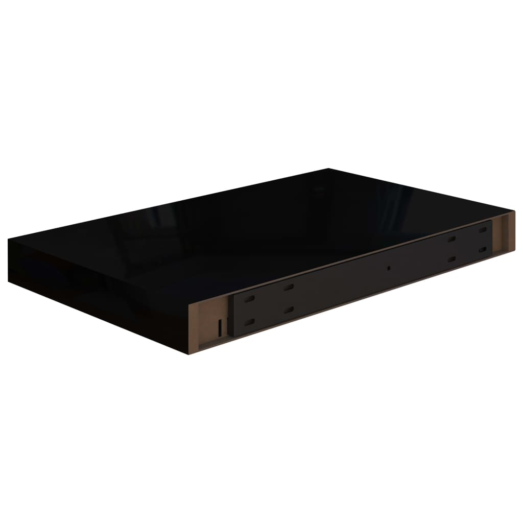 Floating Wall Shelves 2 pcs High Gloss Black 40x23x3.8 cm MDF- Wall Shelves & Ledges - HomeShopIreland - Home Shop Ireland - Wall Shelves & Ledges - Floating Wall Shelves 2 pcs High Gloss Black 40x23x3.8 cm MDF