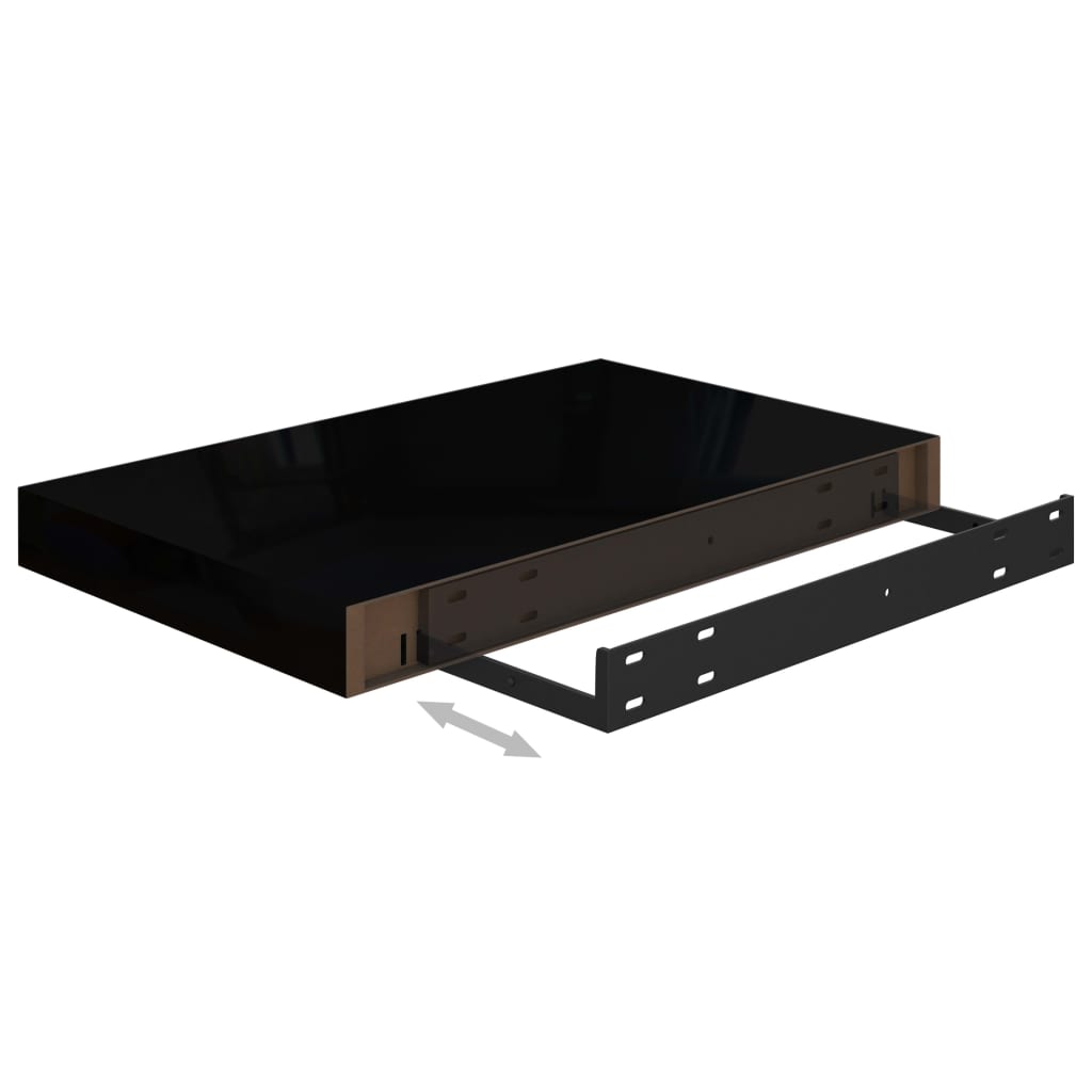 Floating Wall Shelves 4 pcs High Gloss Black 40x23x3.8 cm MDF- Wall Shelves & Ledges - HomeShopIreland - Home Shop Ireland - Wall Shelves & Ledges - Floating Wall Shelves 4 pcs High Gloss Black 40x23x3.8 cm MDF