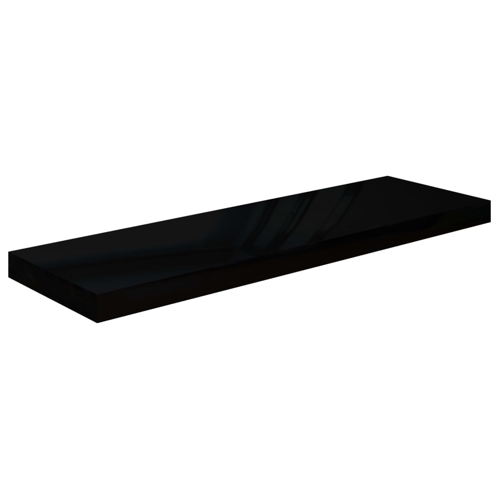 Floating Wall Shelves 2 pcs High Gloss Black 80x23.5x3.8 cm MDF- Wall Shelves & Ledges - HomeShopIreland - Home Shop Ireland - Wall Shelves & Ledges - Floating Wall Shelves 2 pcs High Gloss Black 80x23.5x3.8 cm MDF