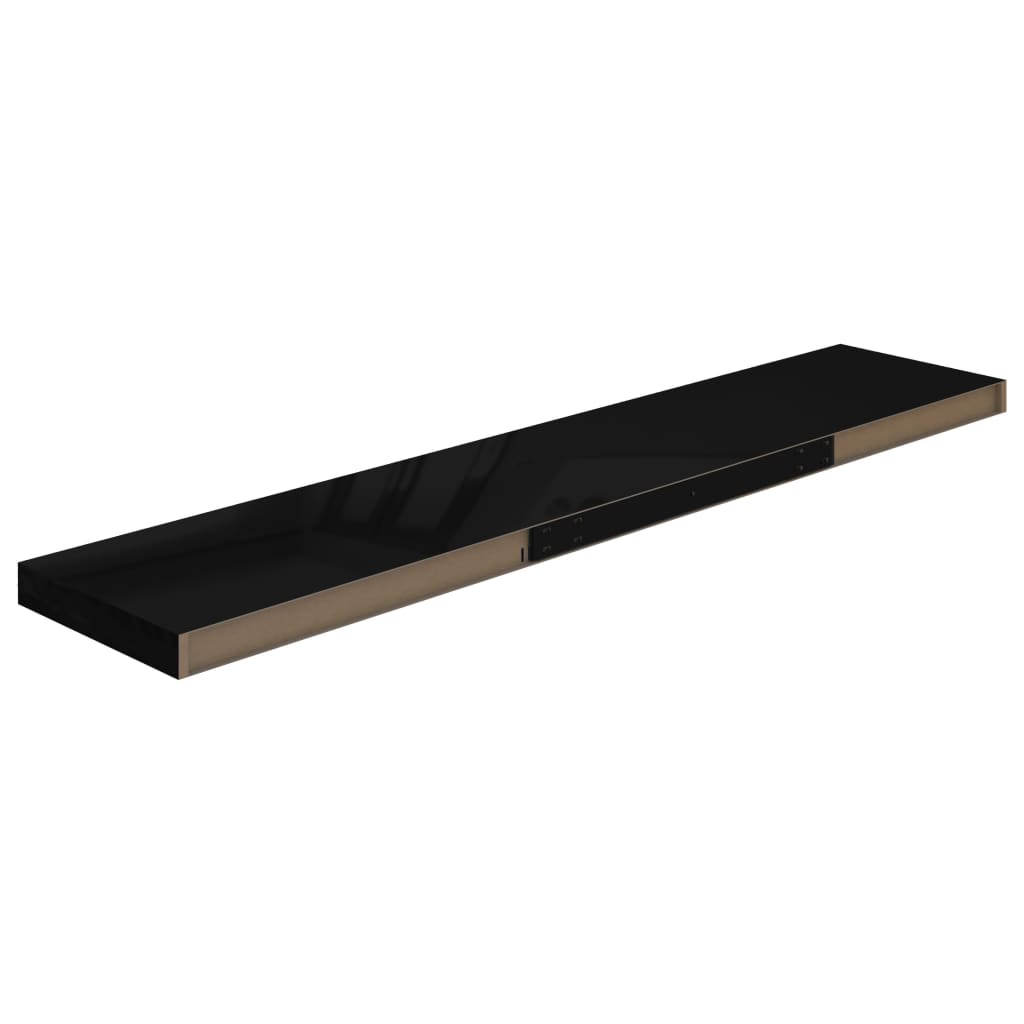 Floating Wall Shelf High Gloss Black 120x23.5x3.8 cm MDF- Wall Shelves & Ledges - HomeShopIreland - Home Shop Ireland - Wall Shelves & Ledges - Floating Wall Shelf High Gloss Black 120x23.5x3.8 cm MDF