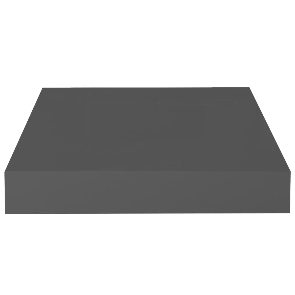 Floating Wall Shelves 2 pcs High Gloss Grey 23x23.5x3.8 cm MDF- Wall Shelves & Ledges - HomeShopIreland - Home Shop Ireland - Wall Shelves & Ledges - Floating Wall Shelves 2 pcs High Gloss Grey 23x23.5x3.8 cm MDF