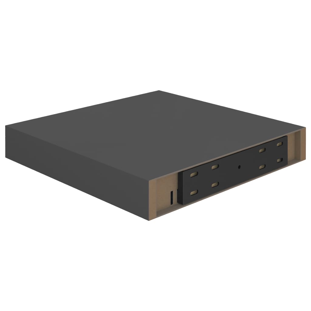 Floating Wall Shelves 2 pcs High Gloss Grey 23x23.5x3.8 cm MDF- Wall Shelves & Ledges - HomeShopIreland - Home Shop Ireland - Wall Shelves & Ledges - Floating Wall Shelves 2 pcs High Gloss Grey 23x23.5x3.8 cm MDF