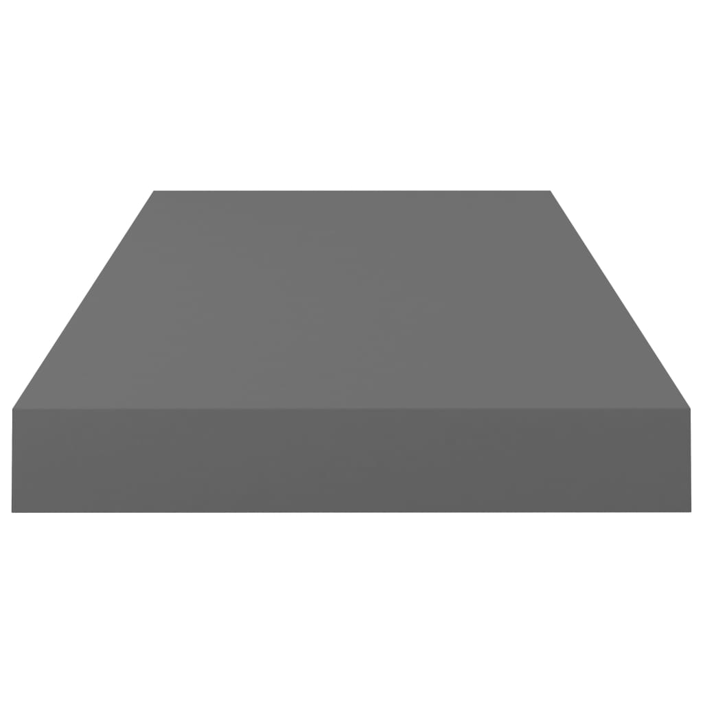 Floating Wall Shelf High Gloss Grey 50x23x3.8 cm MDF- Wall Shelves & Ledges - HomeShopIreland - Home Shop Ireland - Wall Shelves & Ledges - Floating Wall Shelf High Gloss Grey 50x23x3.8 cm MDF