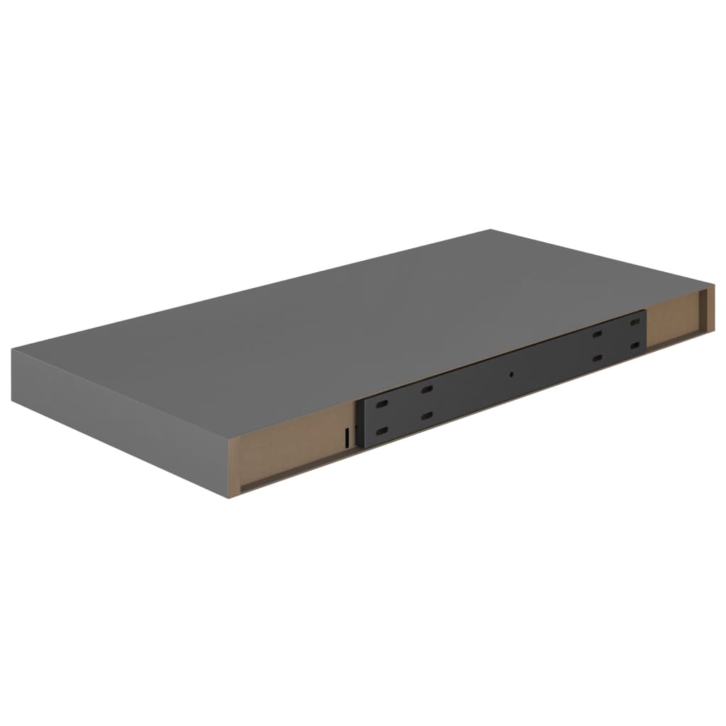 Floating Wall Shelf High Gloss Grey 50x23x3.8 cm MDF- Wall Shelves & Ledges - HomeShopIreland - Home Shop Ireland - Wall Shelves & Ledges - Floating Wall Shelf High Gloss Grey 50x23x3.8 cm MDF