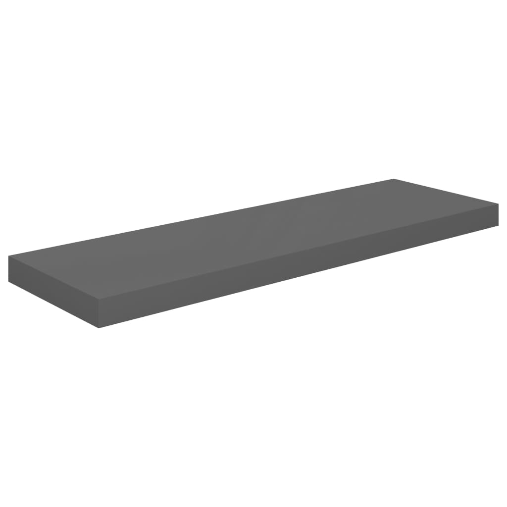 Floating Wall Shelf High Gloss Grey 80x23.5x3.8 cm MDF- Wall Shelves & Ledges - HomeShopIreland - Home Shop Ireland - Wall Shelves & Ledges - Floating Wall Shelf High Gloss Grey 80x23.5x3.8 cm MDF