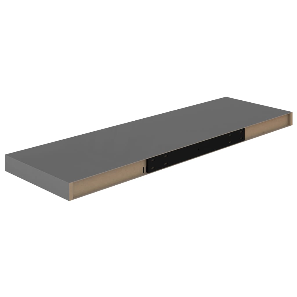 Floating Wall Shelf High Gloss Grey 80x23.5x3.8 cm MDF- Wall Shelves & Ledges - HomeShopIreland - Home Shop Ireland - Wall Shelves & Ledges - Floating Wall Shelf High Gloss Grey 80x23.5x3.8 cm MDF