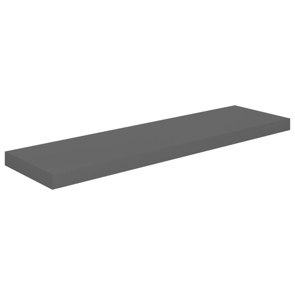 Floating Wall Shelves 2 pcs High Gloss Grey 90x23.5x3.8 cm MDF- Wall Shelves & Ledges - HomeShopIreland - Home Shop Ireland - Wall Shelves & Ledges - Floating Wall Shelves 2 pcs High Gloss Grey 90x23.5x3.8 cm MDF