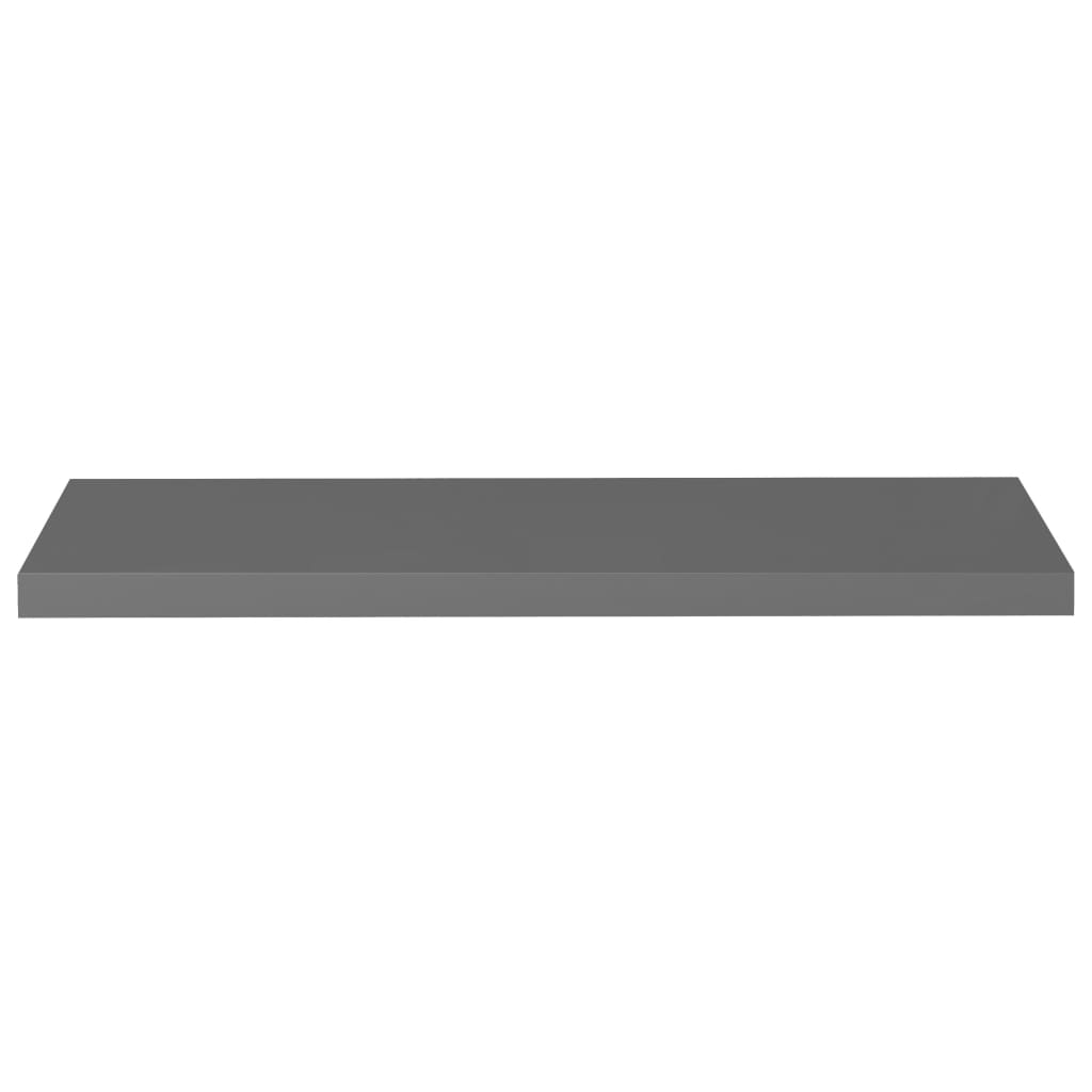 Floating Wall Shelves 2 pcs High Gloss Grey 90x23.5x3.8 cm MDF- Wall Shelves & Ledges - HomeShopIreland - Home Shop Ireland - Wall Shelves & Ledges - Floating Wall Shelves 2 pcs High Gloss Grey 90x23.5x3.8 cm MDF