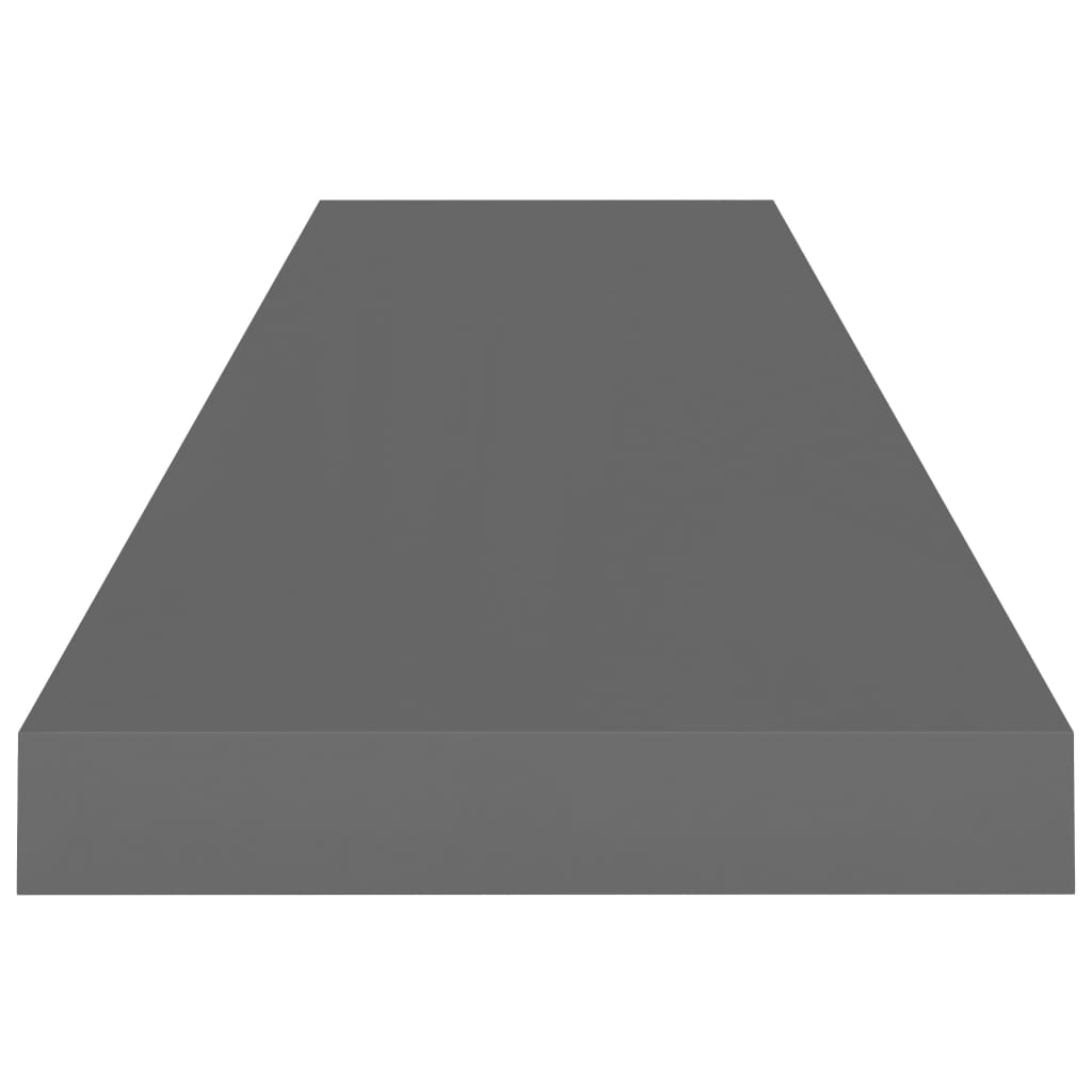 Floating Wall Shelves 2 pcs High Gloss Grey 90x23.5x3.8 cm MDF- Wall Shelves & Ledges - HomeShopIreland - Home Shop Ireland - Wall Shelves & Ledges - Floating Wall Shelves 2 pcs High Gloss Grey 90x23.5x3.8 cm MDF