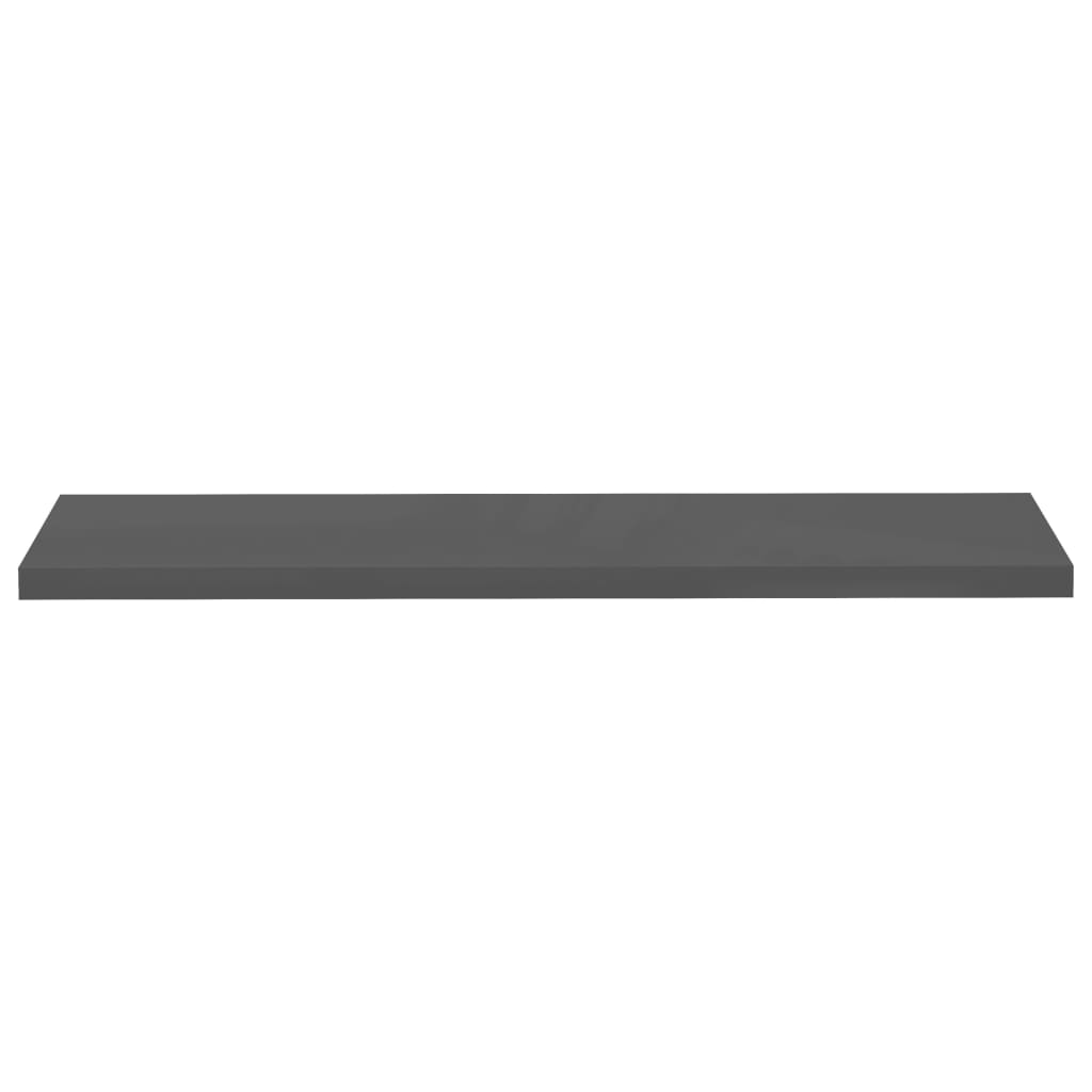 Floating Wall Shelves 2 pcs High Gloss Grey 120x23.5x3.8 cm MDF- Wall Shelves & Ledges - HomeShopIreland - Home Shop Ireland - Wall Shelves & Ledges - Floating Wall Shelves 2 pcs High Gloss Grey 120x23.5x3.8 cm MDF