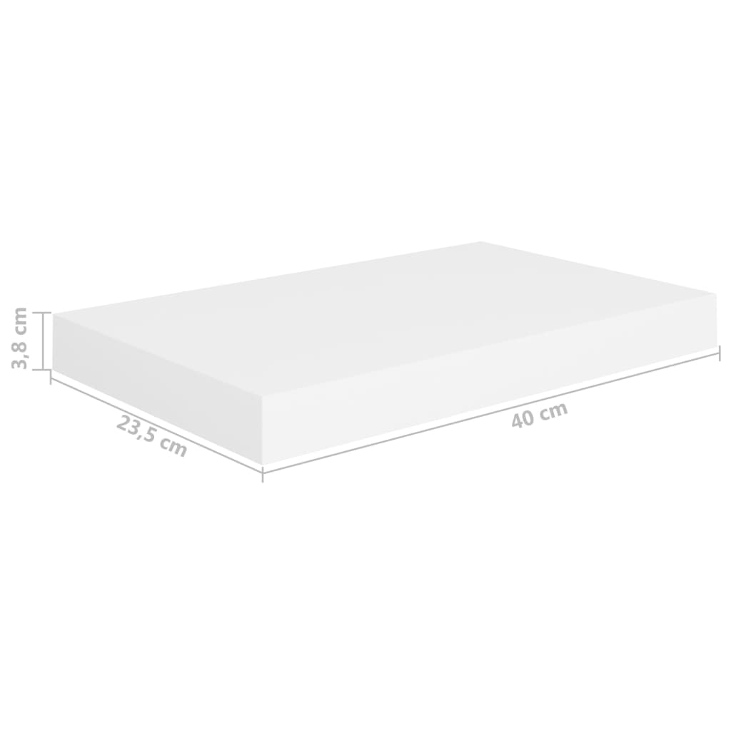 Floating Wall Shelf White 40x23x3.8 cm MDF- Wall Shelves & Ledges - HomeShopIreland - Home Shop Ireland - Wall Shelves & Ledges - Floating Wall Shelf White 40x23x3.8 cm MDF