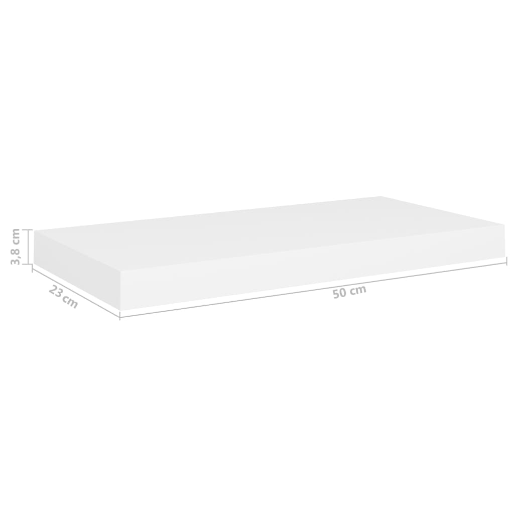 Floating Wall Shelves 4 pcs White 50x23x3.8 cm MDF- Wall Shelves & Ledges - HomeShopIreland - Home Shop Ireland - Wall Shelves & Ledges - Floating Wall Shelves 4 pcs White 50x23x3.8 cm MDF