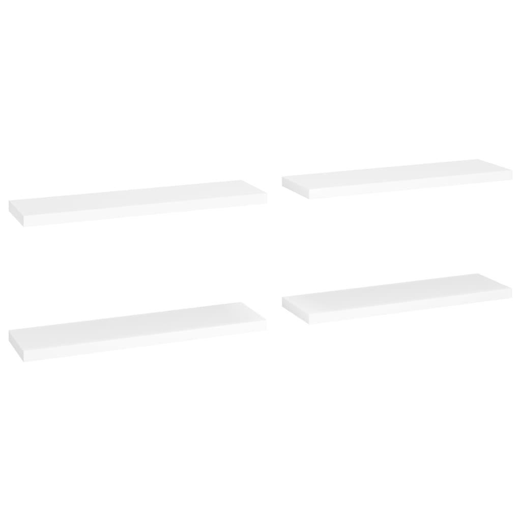 Floating Wall Shelves 4 pcs White 90x23.5x3.8 cm MDF- Wall Shelves & Ledges - HomeShopIreland - Home Shop Ireland - Wall Shelves & Ledges - Floating Wall Shelves 4 pcs White 90x23.5x3.8 cm MDF