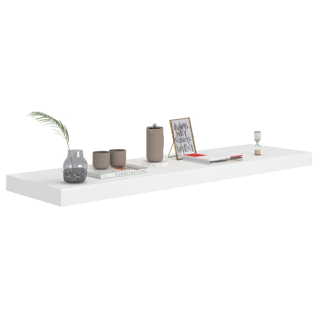 Floating Wall Shelves 4 pcs White 90x23.5x3.8 cm MDF- Wall Shelves & Ledges - HomeShopIreland - Home Shop Ireland - Wall Shelves & Ledges - Floating Wall Shelves 4 pcs White 90x23.5x3.8 cm MDF