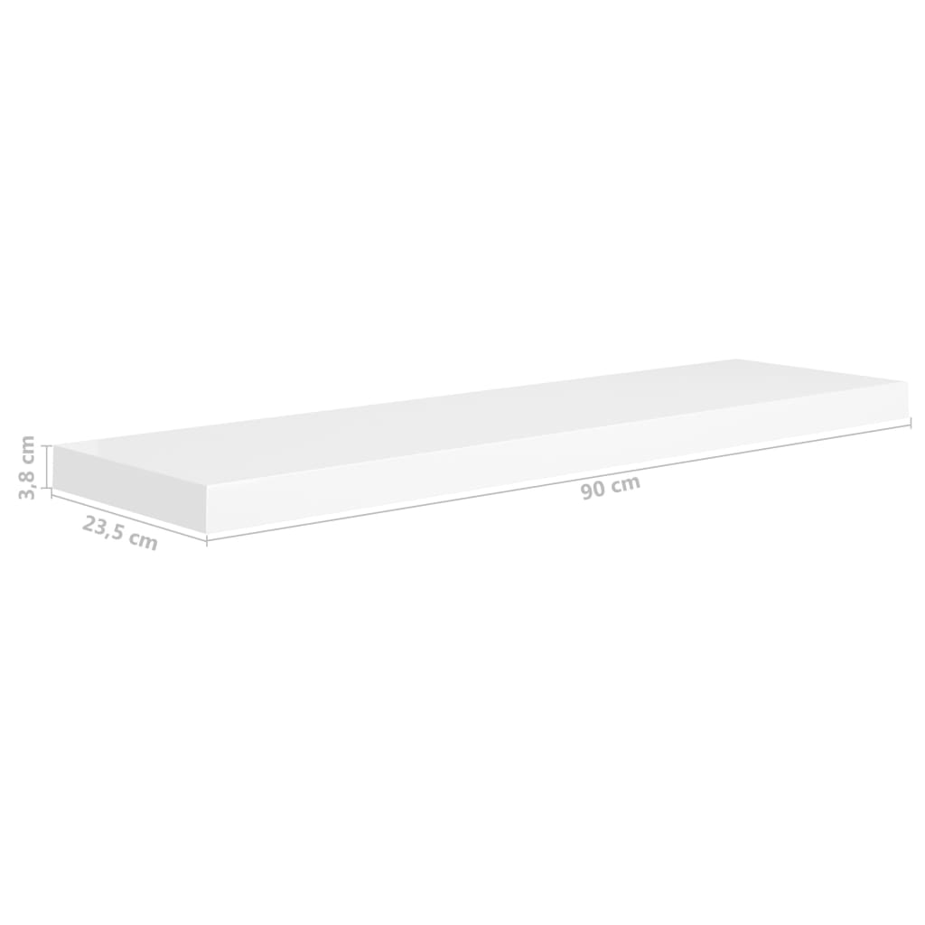 Floating Wall Shelves 4 pcs White 90x23.5x3.8 cm MDF- Wall Shelves & Ledges - HomeShopIreland - Home Shop Ireland - Wall Shelves & Ledges - Floating Wall Shelves 4 pcs White 90x23.5x3.8 cm MDF
