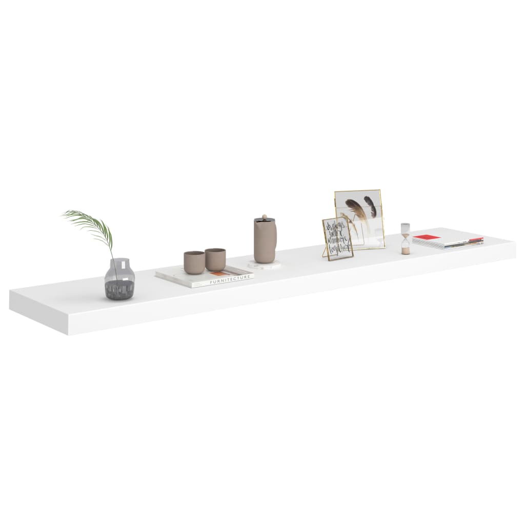 Floating Wall Shelves 2 pcs White 120x23.5x3.8 cm MDF- Wall Shelves & Ledges - HomeShopIreland - Home Shop Ireland - Wall Shelves & Ledges - Floating Wall Shelves 2 pcs White 120x23.5x3.8 cm MDF