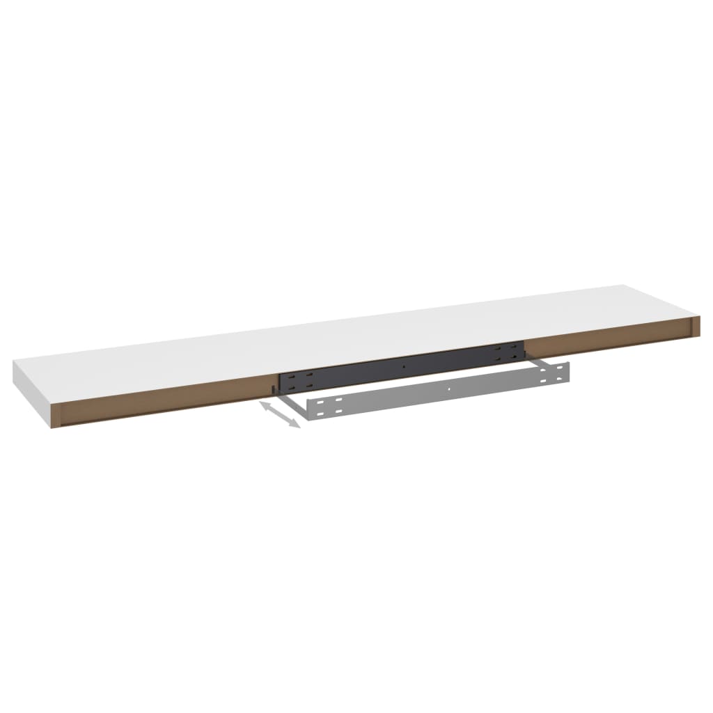 Floating Wall Shelves 2 pcs White 120x23.5x3.8 cm MDF- Wall Shelves & Ledges - HomeShopIreland - Home Shop Ireland - Wall Shelves & Ledges - Floating Wall Shelves 2 pcs White 120x23.5x3.8 cm MDF