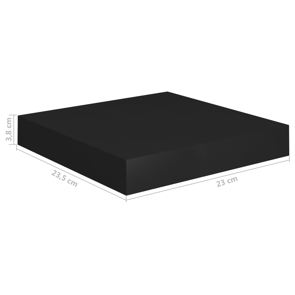 Floating Wall Shelves 4 pcs Black 23x23.5x3.8 cm MDF- Wall Shelves & Ledges - HomeShopIreland - Home Shop Ireland - Wall Shelves & Ledges - Floating Wall Shelves 4 pcs Black 23x23.5x3.8 cm MDF
