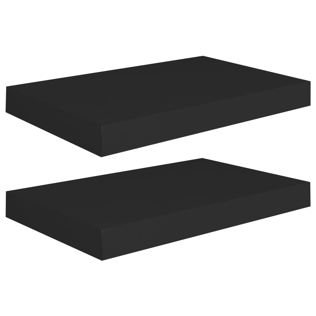 Floating Wall Shelves 2 pcs Black 40x23x3.8 cm MDF- Wall Shelves & Ledges - HomeShopIreland - Home Shop Ireland - Wall Shelves & Ledges - Floating Wall Shelves 2 pcs Black 40x23x3.8 cm MDF
