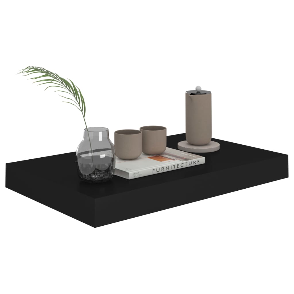 Floating Wall Shelves 2 pcs Black 40x23x3.8 cm MDF- Wall Shelves & Ledges - HomeShopIreland - Home Shop Ireland - Wall Shelves & Ledges - Floating Wall Shelves 2 pcs Black 40x23x3.8 cm MDF