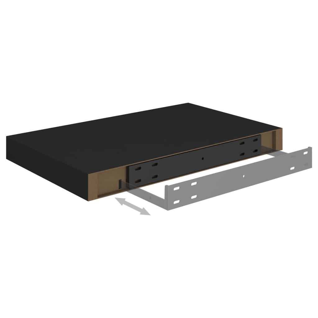 Floating Wall Shelves 2 pcs Black 40x23x3.8 cm MDF- Wall Shelves & Ledges - HomeShopIreland - Home Shop Ireland - Wall Shelves & Ledges - Floating Wall Shelves 2 pcs Black 40x23x3.8 cm MDF