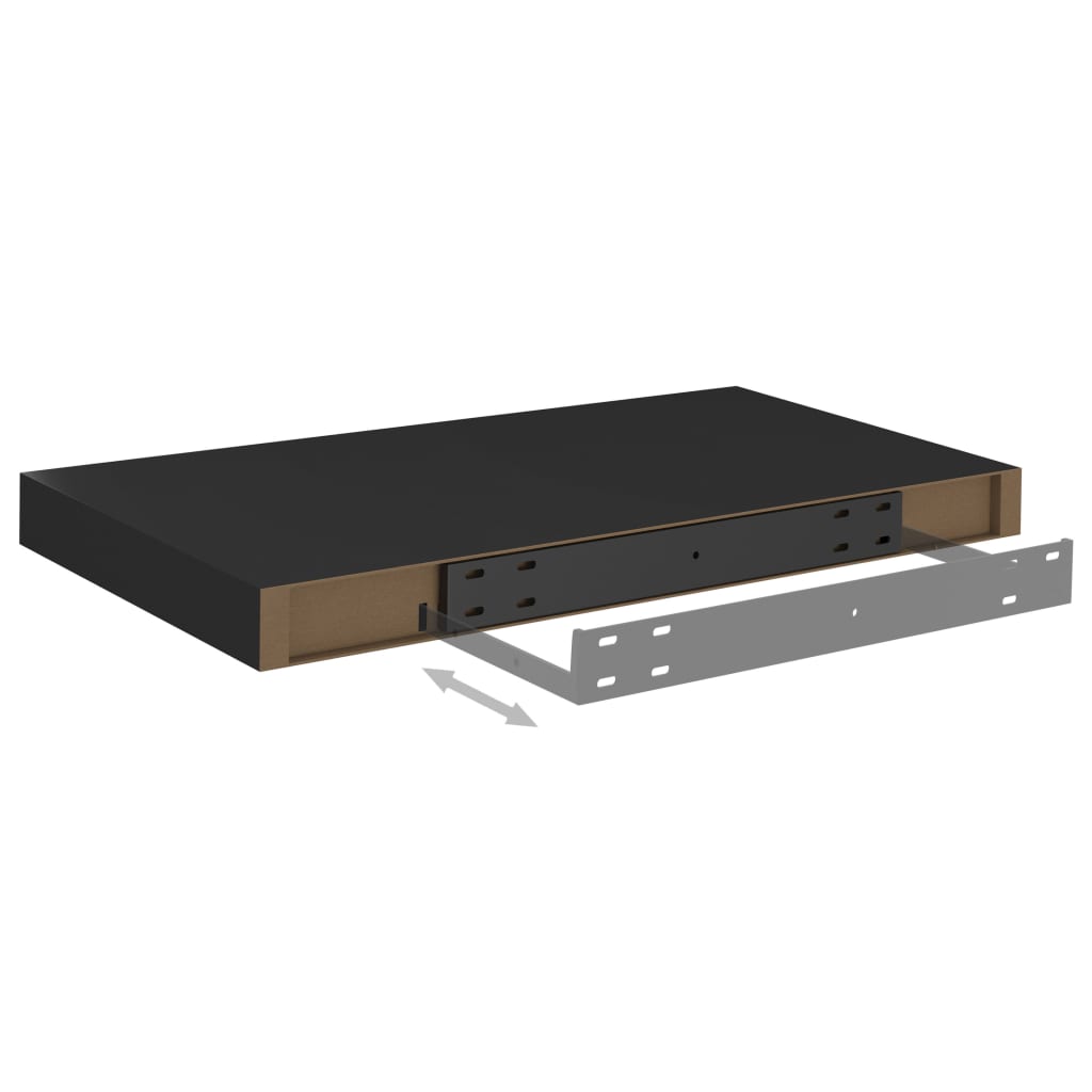 Floating Wall Shelves 2 pcs Black 50x23x3.8 cm MDF- Wall Shelves & Ledges - HomeShopIreland - Home Shop Ireland - Wall Shelves & Ledges - Floating Wall Shelves 2 pcs Black 50x23x3.8 cm MDF
