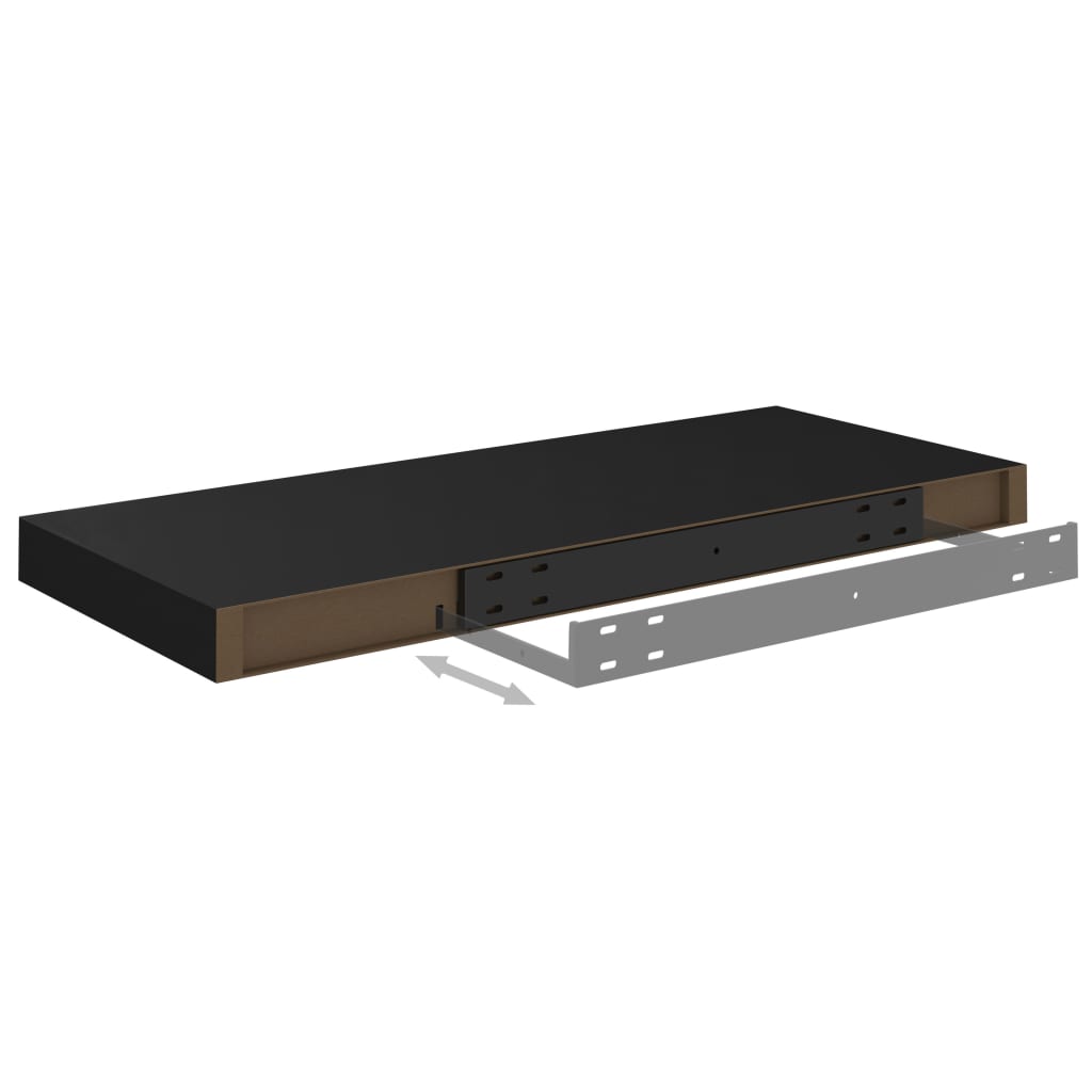 Floating Wall Shelves 4 pcs Black 60x23.5x3.8 cm MDF- Wall Shelves & Ledges - HomeShopIreland - Home Shop Ireland - Wall Shelves & Ledges - Floating Wall Shelves 4 pcs Black 60x23.5x3.8 cm MDF