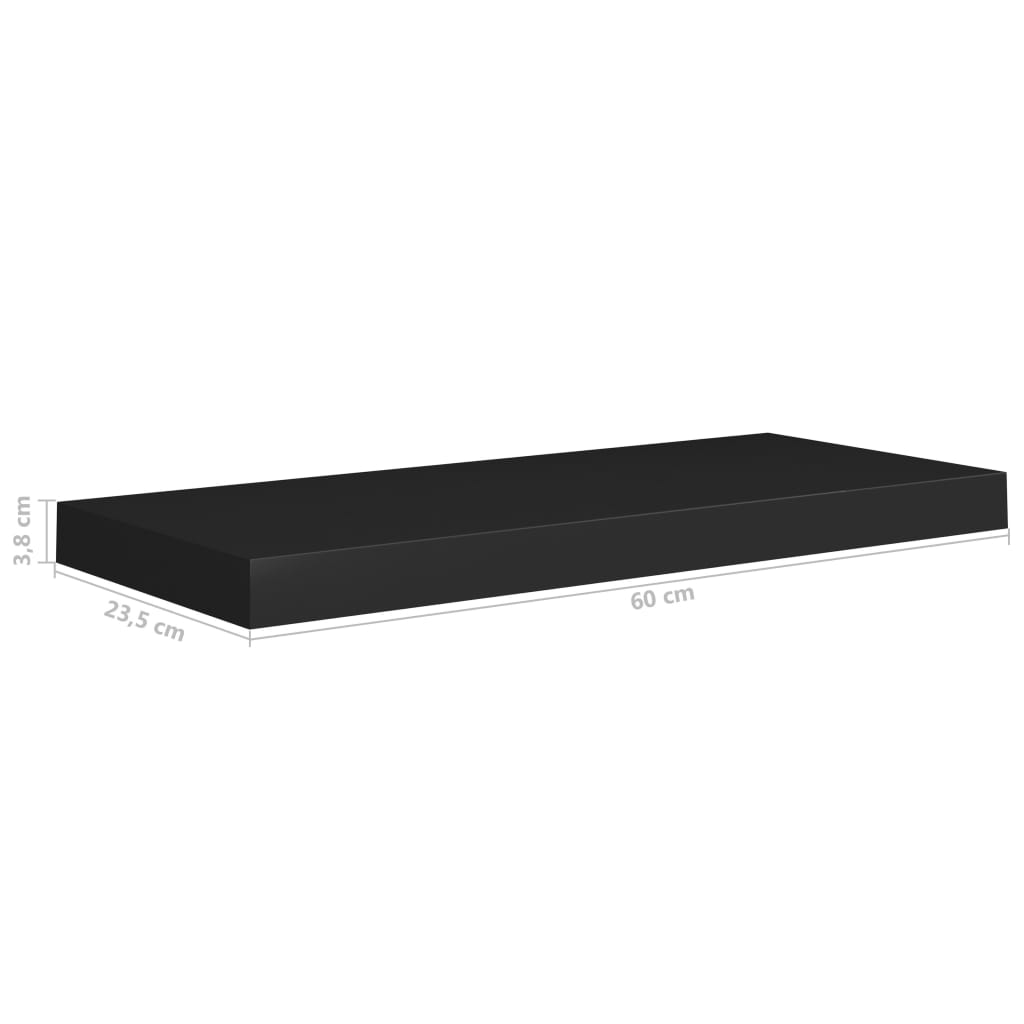 Floating Wall Shelves 4 pcs Black 60x23.5x3.8 cm MDF- Wall Shelves & Ledges - HomeShopIreland - Home Shop Ireland - Wall Shelves & Ledges - Floating Wall Shelves 4 pcs Black 60x23.5x3.8 cm MDF